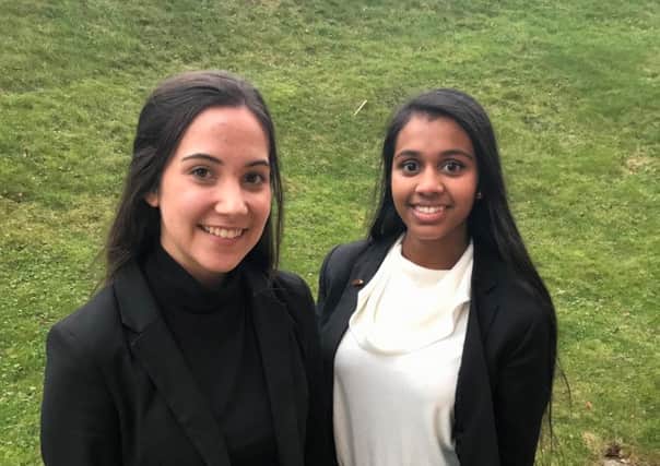 Maya Slee, left, and Varsha Krishnan are pupils at Durham High School for Girls.