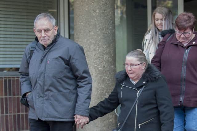 Julie Dobinson and husband Fred Dobinson as they attended the first day of Shaun's inquest.