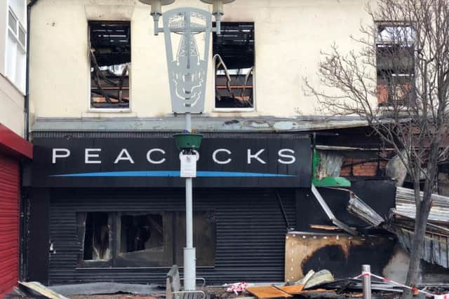 The fire-hit Peacocks store in Blandford Street.