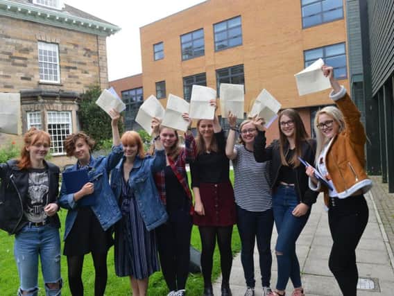 The pupils at St Anthony's Catholic Girls' Academy celebrating their GCSE results in the summer.