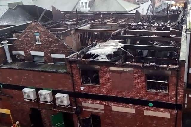 The damage caused to the buildings in Blandford Street.