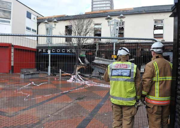 The aftermath of a devastating fire at Peacocks store, Blandford Street, Sunderland.