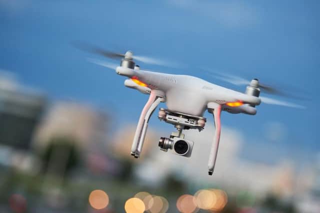 A drone in flight