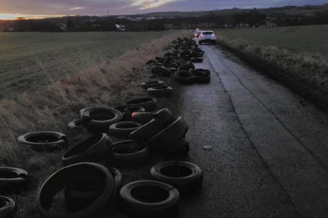 The council were called this morning to remove the tyres. Picture courtesy of Sunderland City Council