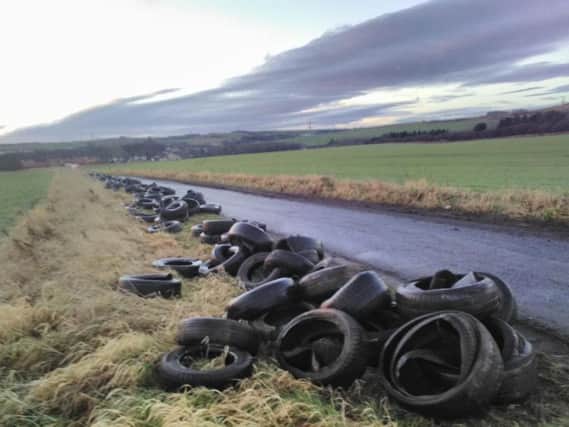 More than 250 tyres were dumped. Picture courtesy of Sunderland City Council