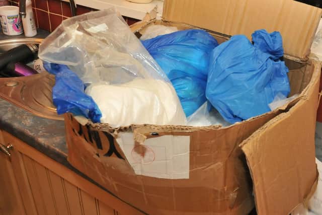 Cocaine and cutting agent recovered by police as part of Operation Sidra.