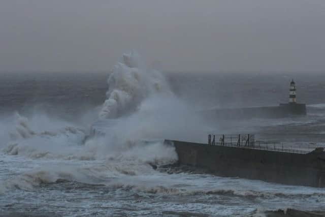 The sea at Seaham this afternoon.