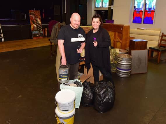 Volunteers rallied round to give Hartlepool community music venue The Studio a much-needed makeover at the weekend. Pictured are committee members Brian Barnes and Louise Sotheran.