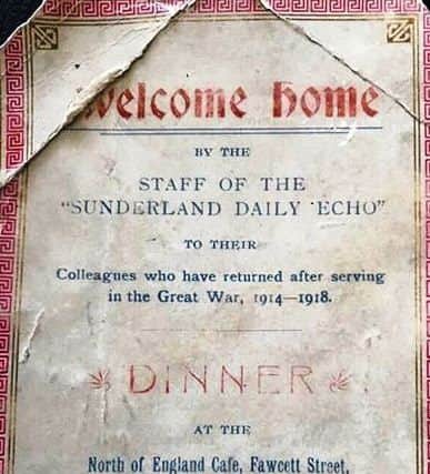 The invitation for the welcome home dinner given to soldiers.