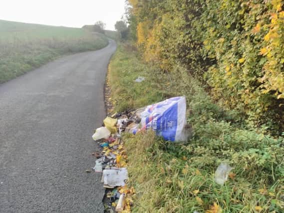 The rubbish found dumped on Foxcover Lane.