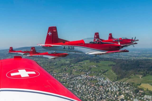 The PC-7 team which will be bringing their flying talent to Sunderland Airshow: Swiss Air Force.