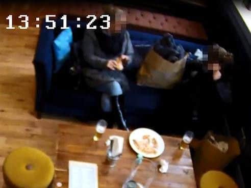 The pair start to plot their 'hairy pizza' scam at The Peacock, unaware they are caught on the pub's CCTV.