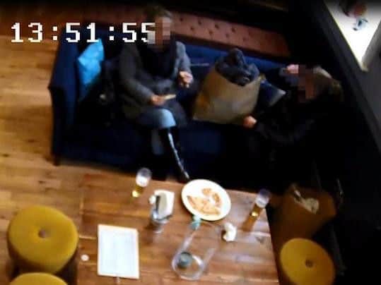 The pair complained about the pizza and were offered a refund before staff realised it was a scam.
