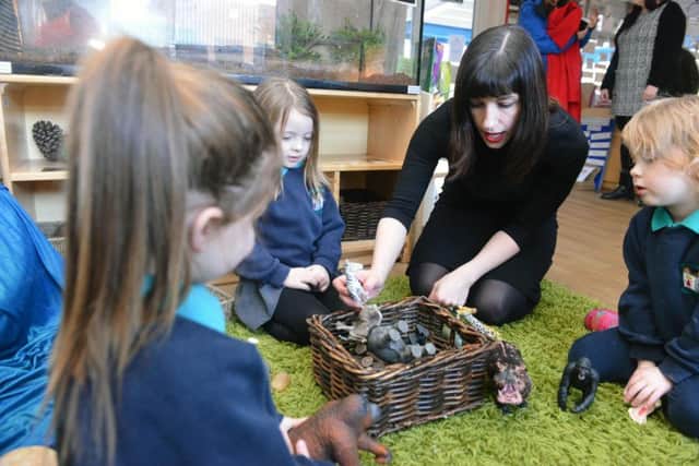 Bridget Phillipson MP with youngsters at Hetton Nursery.