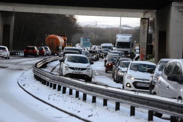 Cars in traffic on the A690 in Houghton on Friday.