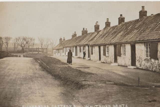 An early photograph of fishermen's cottages at The Bents.