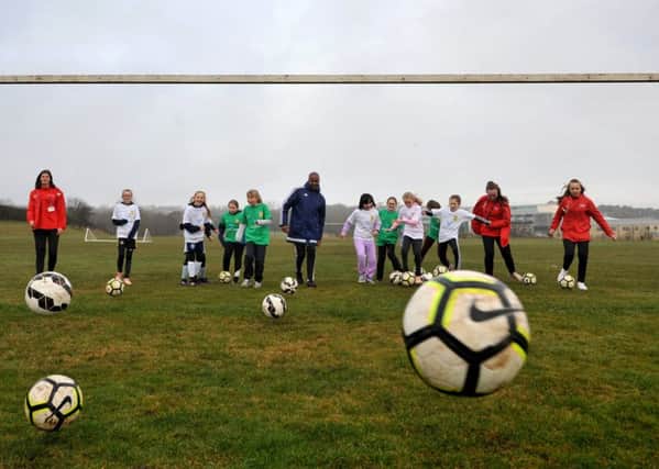 Launch of Improtech's Girls Elite Football Academy, St Bedes RC School, Peterlee.