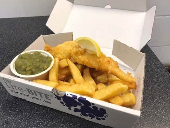 Lite-BITE boxes which contain a smaller portion of fish and chips can satisfy the demands of customers, research has suggested. Pic: Newcastle University/PA Wire.
