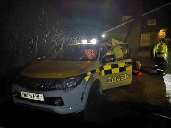 Emergency services at the scene this morning. Picture: Sunderland Coastguard Rescue Team