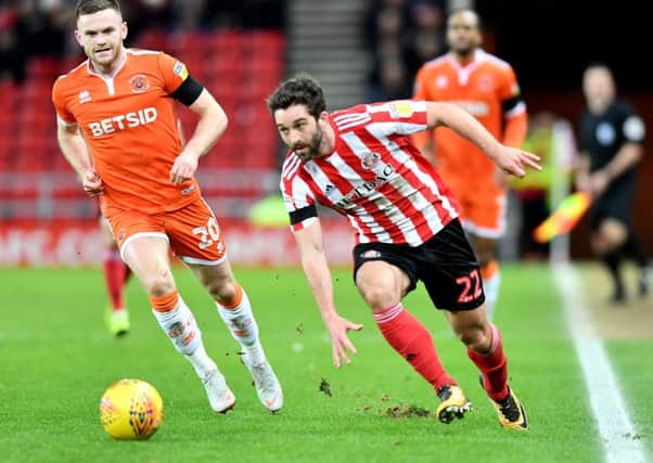 Will Grigg in action for Sunderland against Blackpool