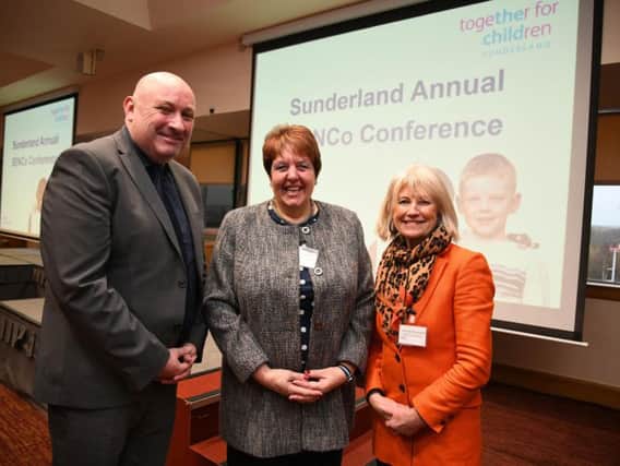 Simon Marshall, Lorraine Petersen and Anne Hayward at the SEND conference.