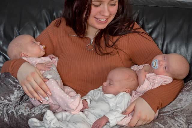 New mum of triplets, Chloe Bates is back to business at the University of Sunderland.