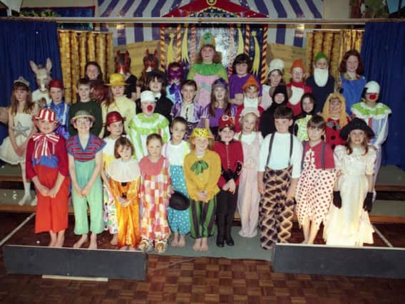 Pupils at South Hylton Primary School, in Sunderland, prepare for their pantomime in 1996.