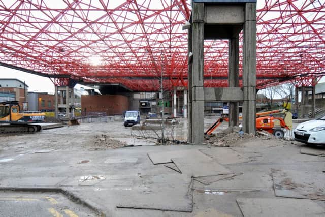The demolition of Crowtree showed the roof structure.