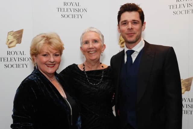 Vera star Brenda Blethyn with writer Ann Cleeves and her co-star Kenny Doughty.
