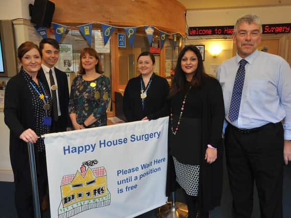 Connor Brown, pictured second left, with the Happy House Surgery team as the practice in 2017 was nominated for a Best of Health Awards held early last year. The group was a winner in the Best GP Practice category.