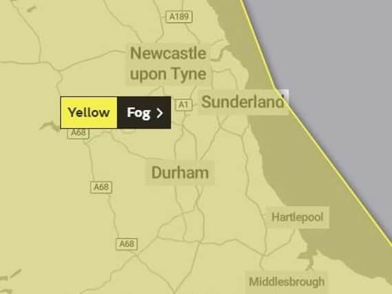 Yellow warning issues. Picture by Met Office.
