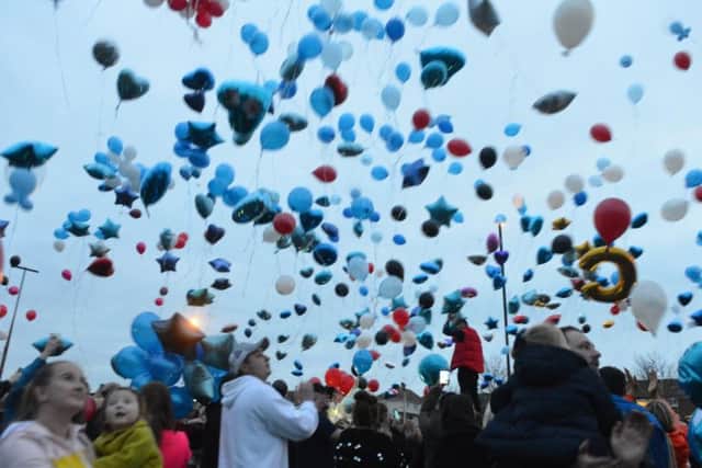 Friday's balloon release in memory of Connor Brown.