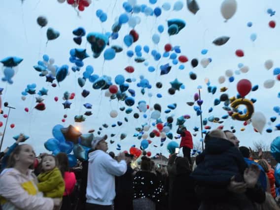 Friday's balloon release in memory of Connor Brown.
