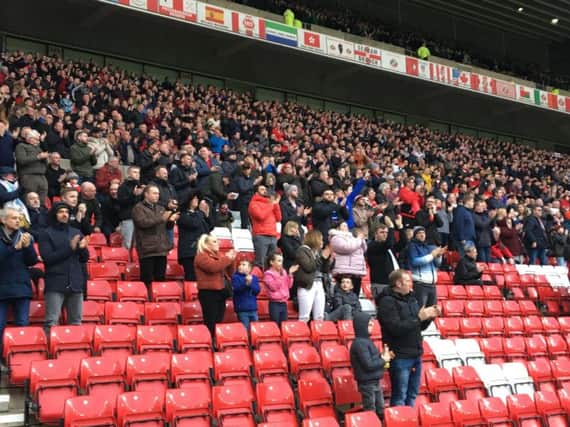 Fans on their feet for Connor Brown at the Stadium of Light.