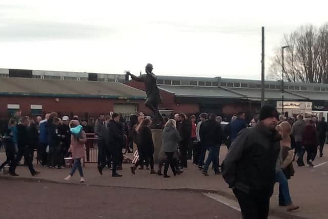 Collectors were out in force outside the Stadium of Light before today's game.
