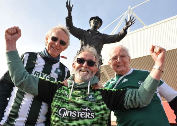 Brothers, left to right, Ron, Bob and Bill Jnr Kirton, at the Stadium of Light.