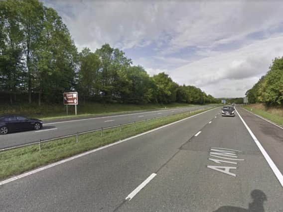 The crash happened on the A1(M) southbound. Picture credit Google
