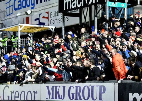 Sunderland fans celebrate at the Checkatrade Trophy semi-final against Bristol Rovers
