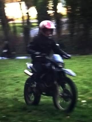 An off-road biker in Washington police are looking to trace.