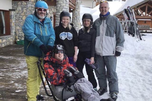 Donna Binyon, second from the right, on a ski trip to the French Alps last year.