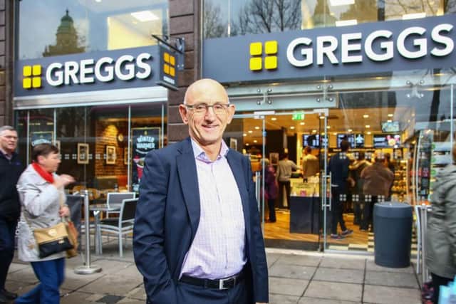 Greggs chief executive officer Roger Whiteside said vegan sausage rolls have helped the bakery achieve record sales. Pic: Greggs/PA Wire.