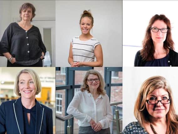 Some of The University of Sunderland's leading women - Prof Arabella Plouviez, Holly Sterling, Angela Smith, Prof Lynne McKenna, Debs Patten and Clarissa Smith.