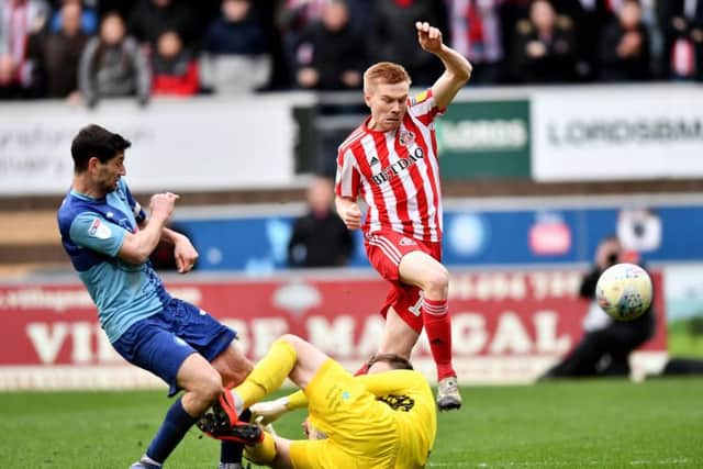 Duncan Watmore was the victim of an awful challenge shortly after scoring the equaliser at Adams Park