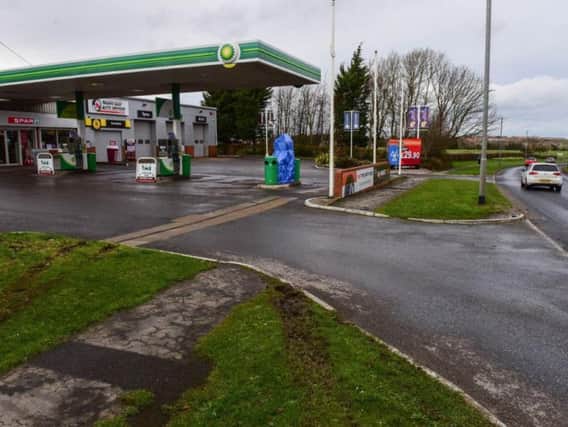 Tyre marks caused by the incident can be seen outside the BP garage in Essington Way.