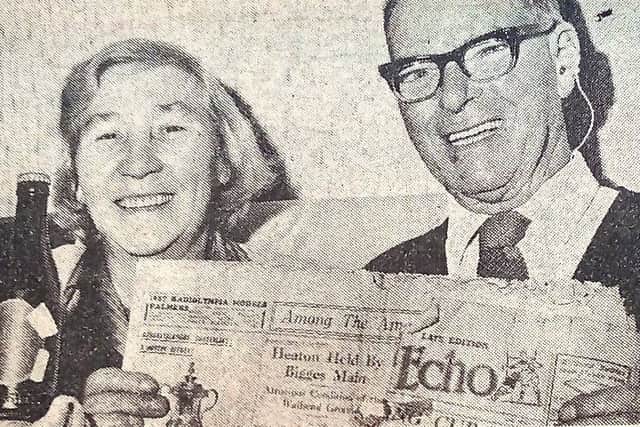 George and Ethel Howey with their 36-year-old bottle of ale.
