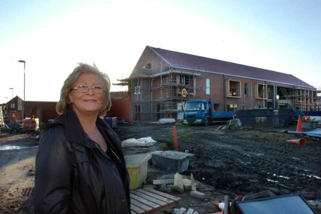 The late Kathy Secker of Grace House Appeal looking at the progress of the building in Southwick, Sunderland.