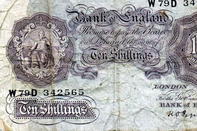 The ten shillings note which Richard McCready intended to send home to his mother.