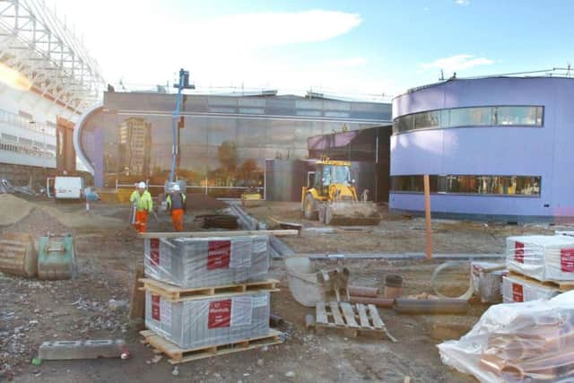 Construction work under way at the centre, which opened in January 2009.