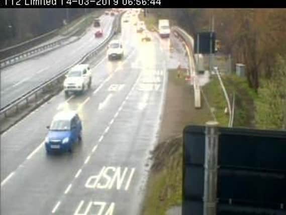 Traffic on the A19 Northbound near the junction for the A185 at Jarrow from the @NELiveTraffic camera network.