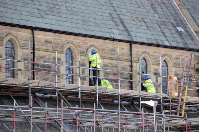 Work is underway to restore the windows of St Ignatius Church in Hendon.